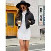 imageFlygo Cropped Puffer Jacket Women 2025 Winter Warm Zip Up Padded Short Quilted Jackets Down CoatBlack