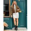 imageFlygo Cropped Puffer Jacket Women 2025 Winter Warm Zip Up Padded Short Quilted Jackets Down CoatDark Khaki