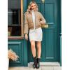 imageFlygo Cropped Puffer Jacket Women 2025 Winter Warm Zip Up Padded Short Quilted Jackets Down CoatKhaki