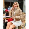 imageFlygo Cropped Puffer Jacket Women 2025 Winter Warm Zip Up Padded Short Quilted Jackets Down CoatKhaki