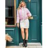 imageFlygo Cropped Puffer Jacket Women 2025 Winter Warm Zip Up Padded Short Quilted Jackets Down CoatPink