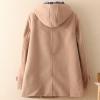 imageFlygo Girls Classic Horn Button Duffle Coat Hooded Wool Blended Pea Coat
