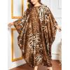 imageFlygo Muslim Abaya for Women Maxi Long Dresses Dubai Pendant Bat Sleeves Turkey African Caftan Kaftan Daily Casual One Size Brown