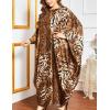 imageFlygo Muslim Abaya for Women Maxi Long Dresses Dubai Pendant Bat Sleeves Turkey African Caftan Kaftan Daily Casual One Size Brown