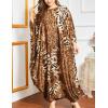 imageFlygo Muslim Abaya for Women Maxi Long Dresses Dubai Pendant Bat Sleeves Turkey African Caftan Kaftan Daily Casual One Size Brown