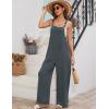 imageFlygo Overalls for Women Loose Fit Cotton Linen Bib Overalls Wide Leg Jumpsuits Casual 2025 Summer RompersDark Grey