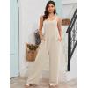 imageFlygo Overalls for Women Loose Fit Cotton Linen Bib Overalls Wide Leg Jumpsuits Casual 2025 Summer RompersKhaki