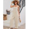 imageFlygo Overalls for Women Loose Fit Cotton Linen Bib Overalls Wide Leg Jumpsuits Casual 2025 Summer RompersKhaki