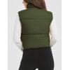 imageFlygo Puffer Vest Women Cropped Vest Zip Up Stand Collar Sleeveless Lightweight Winter Down Vests JacketArmy Green