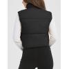 imageFlygo Puffer Vest Women Cropped Vest Zip Up Stand Collar Sleeveless Lightweight Winter Down Vests JacketBlack