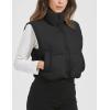 imageFlygo Puffer Vest Women Cropped Vest Zip Up Stand Collar Sleeveless Lightweight Winter Down Vests JacketBlack