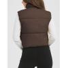 imageFlygo Puffer Vest Women Cropped Vest Zip Up Stand Collar Sleeveless Lightweight Winter Down Vests JacketBrown