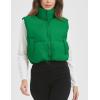 imageFlygo Puffer Vest Women Cropped Vest Zip Up Stand Collar Sleeveless Lightweight Winter Down Vests JacketGreen