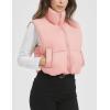 imageFlygo Puffer Vest Women Cropped Vest Zip Up Stand Collar Sleeveless Lightweight Winter Down Vests JacketPink