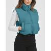 imageFlygo Puffer Vest Women Cropped Vest Zip Up Stand Collar Sleeveless Lightweight Winter Down Vests JacketTeal