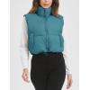 imageFlygo Puffer Vest Women Cropped Vest Zip Up Stand Collar Sleeveless Lightweight Winter Down Vests JacketTeal