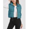 imageFlygo Puffer Vest Women Cropped Vest Zip Up Stand Collar Sleeveless Lightweight Winter Down Vests JacketTeal