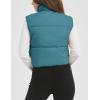 imageFlygo Puffer Vest Women Cropped Vest Zip Up Stand Collar Sleeveless Lightweight Winter Down Vests JacketTeal