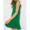 imageFlygo Tunic Mini Shirt Dresses for Women 2024 Button Down Sleeveless Cotton Shirt Dress Ruffle Shift Dresses with PocketsGreen