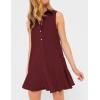 imageFlygo Tunic Mini Shirt Dresses for Women 2024 Button Down Sleeveless Cotton Shirt Dress Ruffle Shift Dresses with PocketsRed