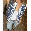 imageFlygo Women Vintage Embroidered Vest Boho Floral Vest Sleeveless Open Front Cropped 70s Vests Cardigan Waistcoat