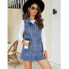 imageFlygo Womens Casual Button Up Sleeveless Denim Jean Mid Long Vest Gilet Jacket01 Mid Blue