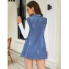 imageFlygo Womens Casual Button Up Sleeveless Denim Jean Mid Long Vest Gilet Jacket01 Mid Blue