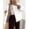 imageFlygo Womens Casual Quilted Puffer Jacket Leopard Lined Collarless Cropped Button Down Winter Warm Lightweight Bomber CoatBeige