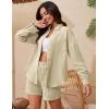imageFlygo Womens Cotton 2 Piece Outfits Lounge Sets Oversized Button Down Shirts Shorts Pajama Set Tracksuit Vacation OutfitsLight Khaki