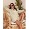 imageFlygo Womens Cotton 2 Piece Outfits Lounge Sets Oversized Button Down Shirts Shorts Pajama Set Tracksuit Vacation OutfitsLight Khaki