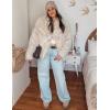 imageFlygo Womens Faux Fur Coat Fluffy Faux Fur Jacket Long Sleeve Lapel Furry Winter Jackets Shaggy Parka Short CoatBeige