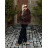imageFlygo Womens Faux Fur Coat Fluffy Faux Fur Jacket Long Sleeve Lapel Furry Winter Jackets Shaggy Parka Short CoatBrown