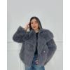 imageFlygo Womens Faux Fur Coat Fluffy Faux Fur Jacket Long Sleeve Lapel Furry Winter Jackets Shaggy Parka Short CoatDark Grey