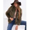 imageFlygo Womens Faux Fur Coat Fluffy Faux Fur Jacket Long Sleeve Lapel Furry Winter Jackets Shaggy Parka Short CoatLight Brown
