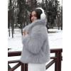 imageFlygo Womens Faux Fur Coat Fluffy Faux Fur Jacket Long Sleeve Lapel Furry Winter Jackets Shaggy Parka Short CoatLight Grey