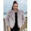 imageFlygo Womens Faux Fur Coat Fluffy Faux Fur Jacket Long Sleeve Lapel Furry Winter Jackets Shaggy Parka Short CoatLight Khaki