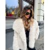 imageFlygo Womens Faux Fur Coat Fluffy Faux Fur Jacket Long Sleeve Lapel Furry Winter Jackets Shaggy Parka Short CoatOffwhite