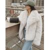 imageFlygo Womens Faux Fur Coat Fluffy Faux Fur Jacket Long Sleeve Lapel Furry Winter Jackets Shaggy Parka Short CoatOffwhite