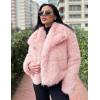 imageFlygo Womens Faux Fur Coat Fluffy Faux Fur Jacket Long Sleeve Lapel Furry Winter Jackets Shaggy Parka Short CoatPink