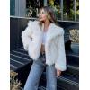 imageFlygo Womens Faux Fur Coat Fluffy Faux Fur Jacket Long Sleeve Lapel Furry Winter Jackets Shaggy Parka Short CoatWhite
