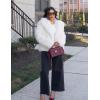 imageFlygo Womens Faux Fur Coat Fluffy Faux Fur Jacket Long Sleeve Lapel Furry Winter Jackets Shaggy Parka Short CoatWhite
