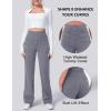 imageFlygo Womens High Waisted Multiple Pockets Straight Leg Flexipants Stretchy Work Trousers Button Down Casual PantsGrey Medium