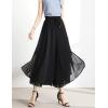 imageFlygo Womens High Waisted Swing Chiffon Wide Leg Cropped Palazzo Pants Culottes