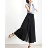 imageFlygo Womens High Waisted Swing Chiffon Wide Leg Cropped Palazzo Pants Culottes