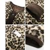 imageFlygo Womens Leopard Fuzzy Fleece Jacket Casual Corduroy Patchwork Long Sleeve Button Down Winter Coat Outerwear with PocketKhaki Grey