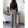 imageFlygo Womens Leopard Print Wide Leg Pants High Waisted Palazzo Straight Flowy Baggy Work Casual Trousers with PocketsBeige
