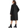 imageFlygo Womens Long Pea Coat Notch Lapel Double Breasted Trench Coat Fall Winter Overcoat Long JacketBlack