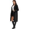 imageFlygo Womens Long Pea Coat Notch Lapel Double Breasted Trench Coat Fall Winter Overcoat Long JacketBlack