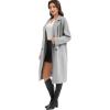imageFlygo Womens Long Pea Coat Notch Lapel Double Breasted Trench Coat Fall Winter Overcoat Long JacketLight Grey