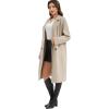 imageFlygo Womens Long Pea Coat Notch Lapel Double Breasted Trench Coat Fall Winter Overcoat Long JacketOatmeal